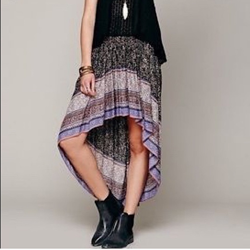 Intimately Free People High Low Multicolor Skirt - Size Small - Elastic Waist